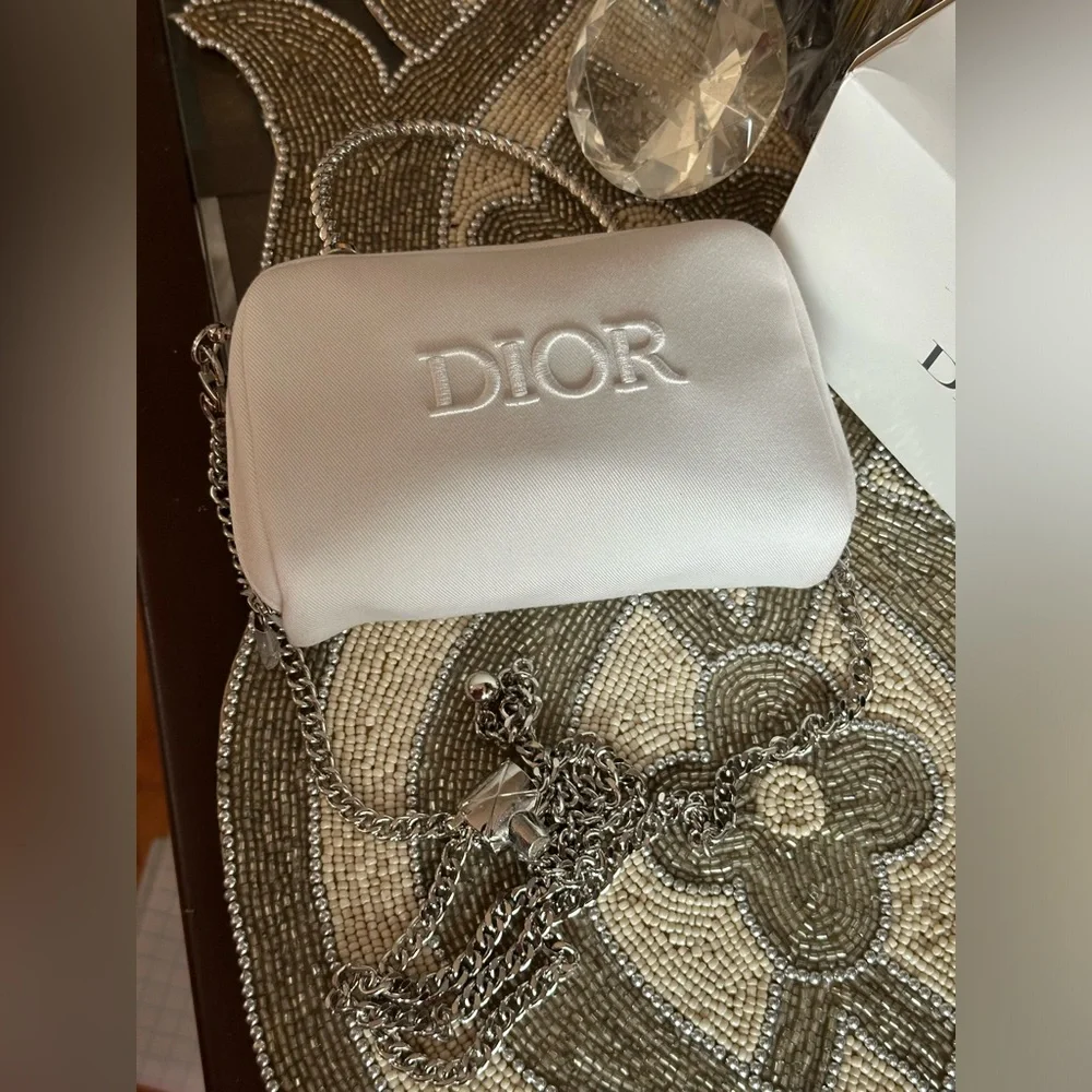 Dior NWOT Beauty White Denim Cosmetic Bag in crossbody bag new - Picture 9 of 16